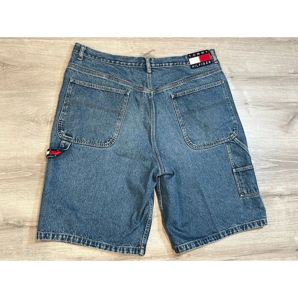 Vintage‎ Tommy Hilfiger Jean Shorts Carpenter Denim Jorts Y2K Men's 40
